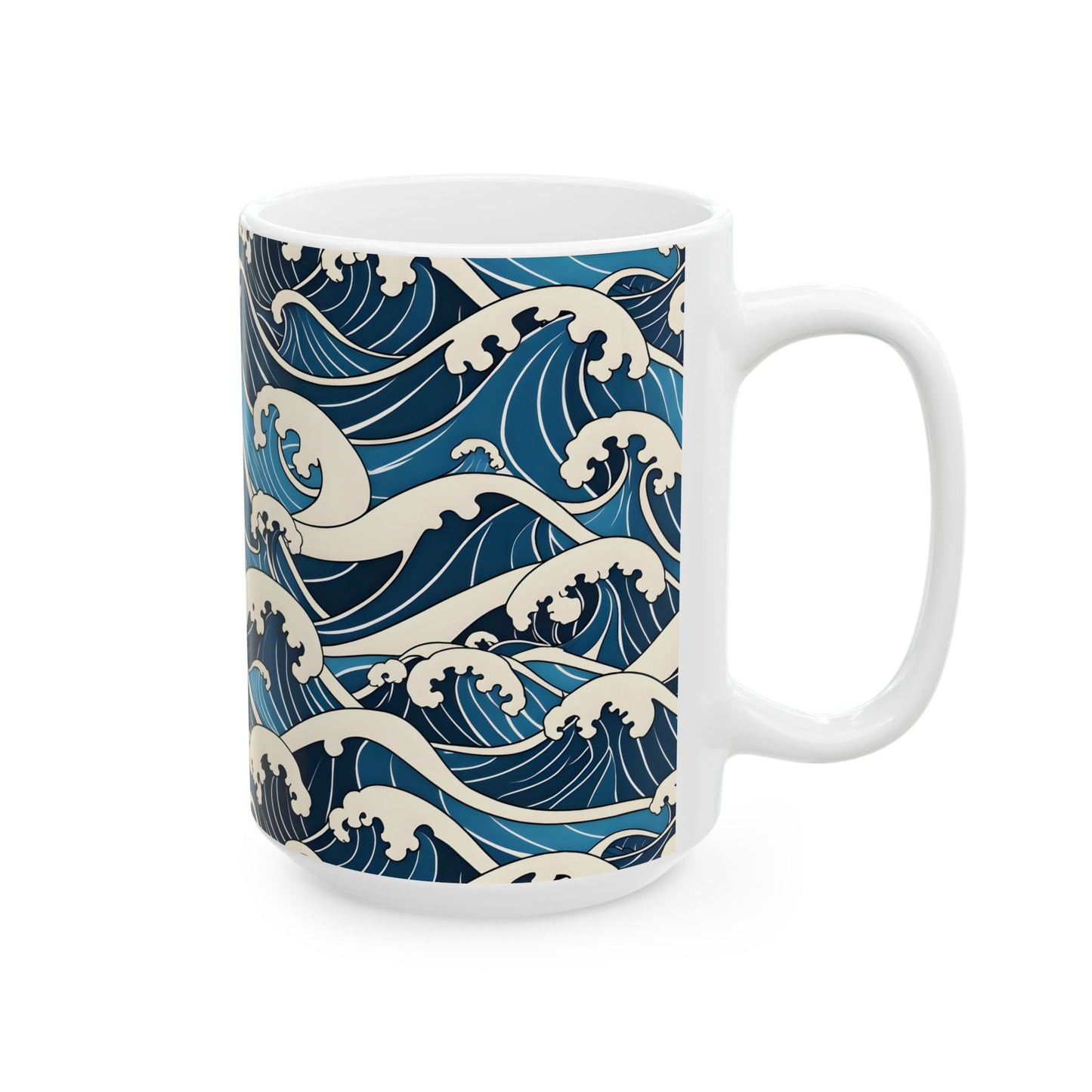 Ocean Waves Ceramic Mug — Ocean Inspired Tea Cup