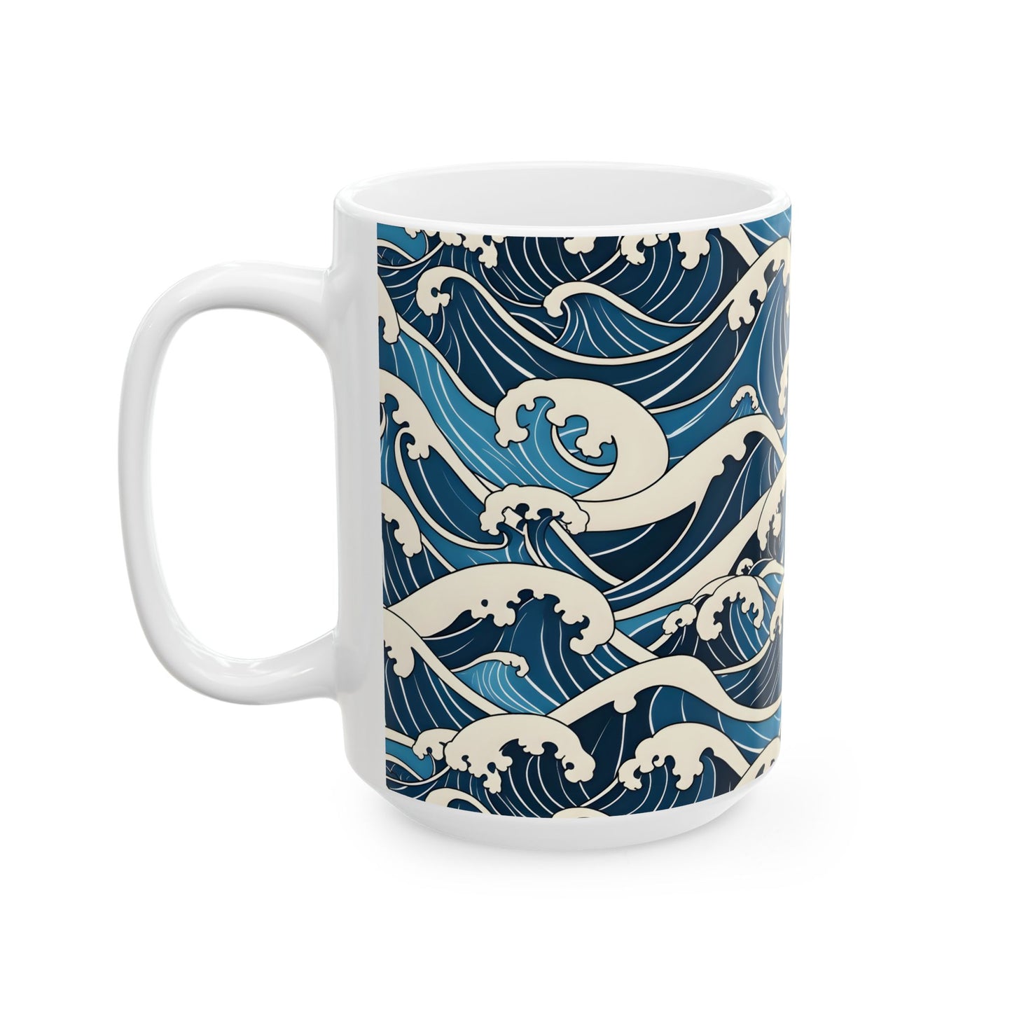 Ocean Waves Ceramic Mug — Ocean Inspired Tea Cup