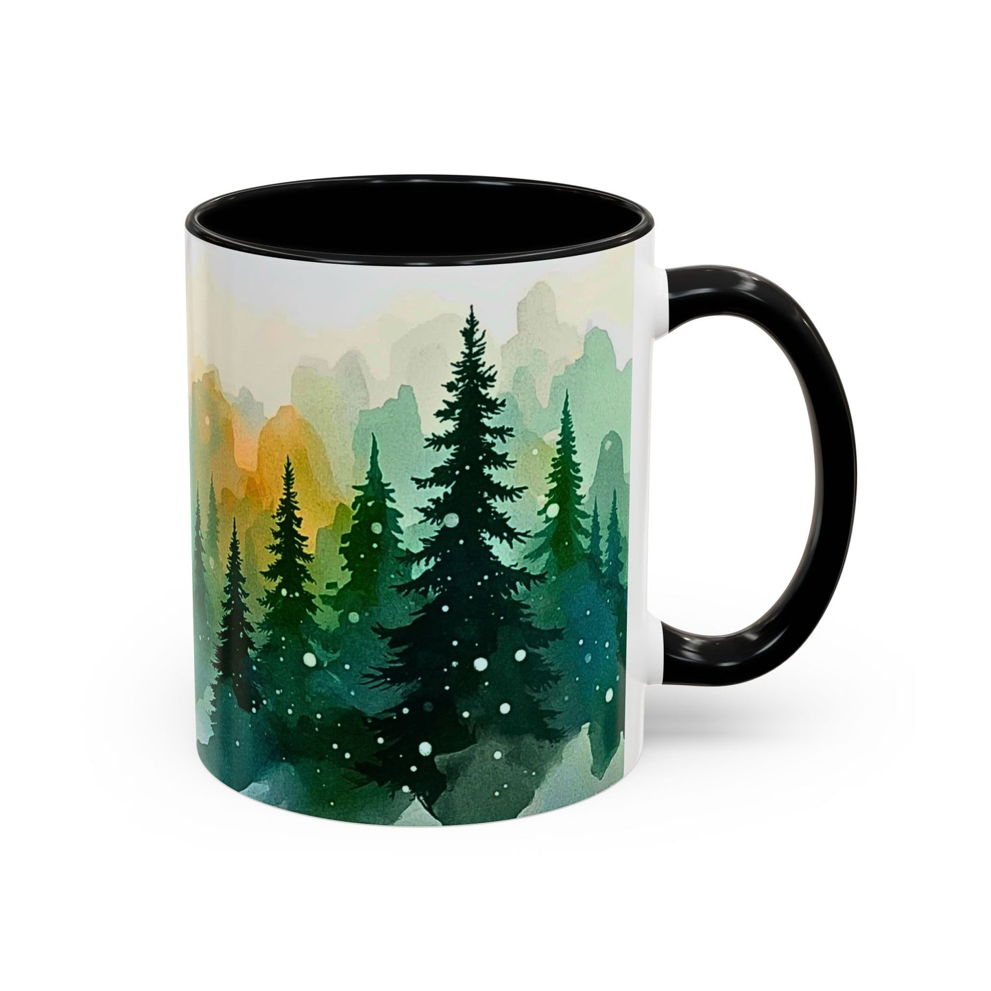 Mug with a forest design on a white background