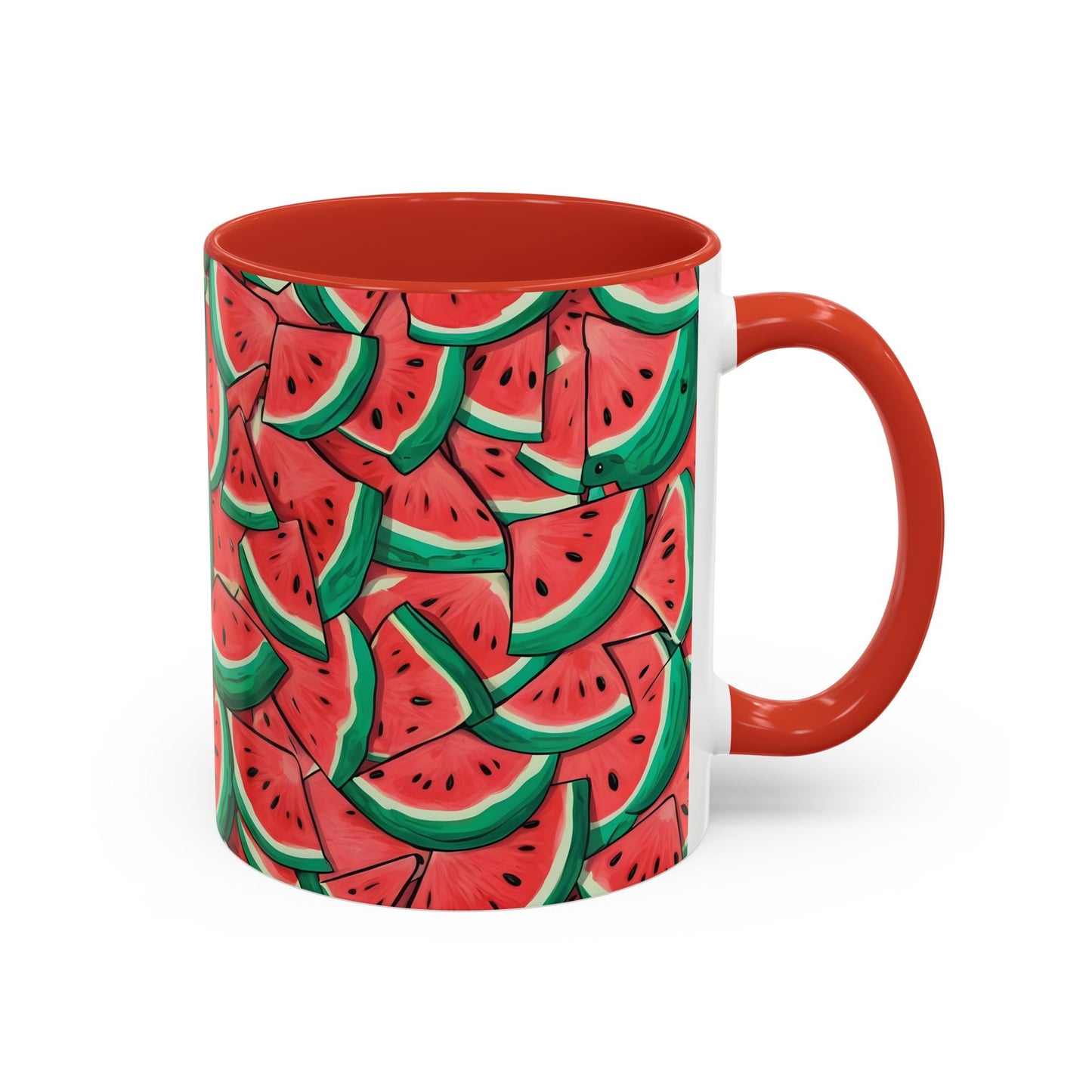 Mug with watermelon pattern on a white background