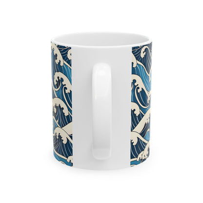 Ocean Waves Ceramic Mug — Ocean Inspired Tea Cup