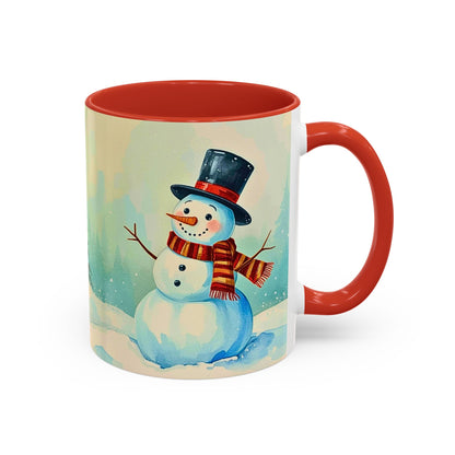 Mug with a snowman design on a white background