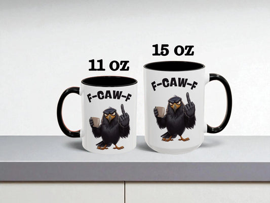 Two mugs with an eagle design and text on a white background