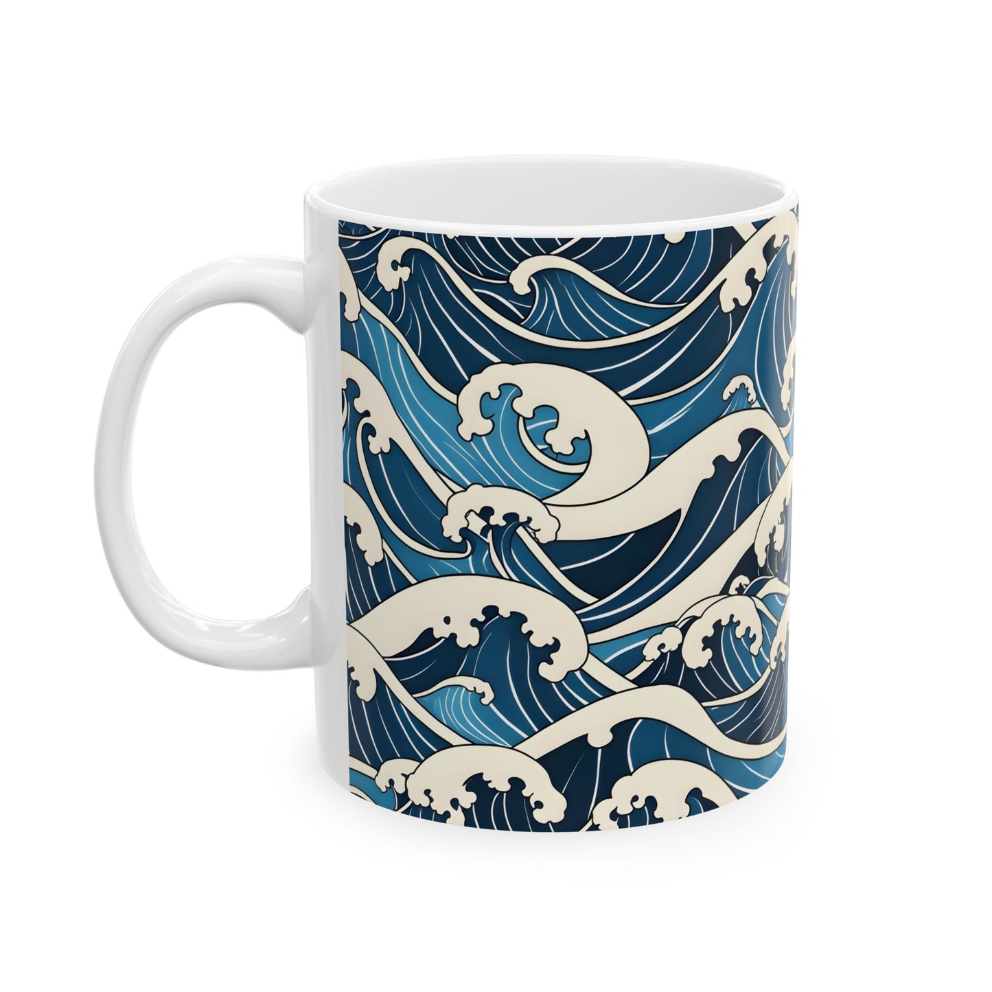 Ocean Waves Ceramic Mug — Ocean Inspired Tea Cup